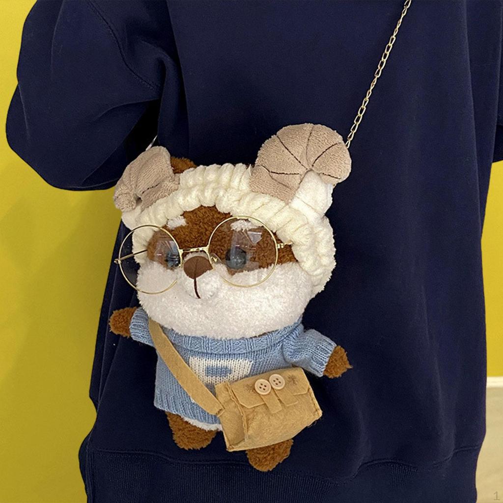 Плюшевая сумка через плечо Crossbody Creative Cute с застежкой-молнией Стильная кукла Мягкие игрушки