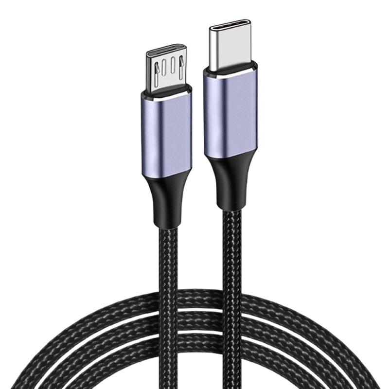 1m Type C To USB 5Pin Charging Cord Nylon Braided Data Cable 480Mbps Data Transfer Wire Line Support OTG Function