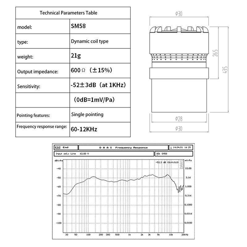 1 шт. Динамический микрофонный капсюль, Высококачественный сменный картридж для микрофона Для микрофона Sm58 58A