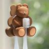 1 шт., силиконовый держатель для зубных щеток с мультяшным медведем, настенный крючок для хранения на присоске, экономит место, кронштейн для кухни для дома