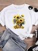 (Asian Size) Women's Top T Flower Sweet Trend 90s Clothing Casual Fashion Print Female Casual Graphic Tee Short Sleeve T-shirts