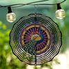 3D Peacock Metal Wind Spinner Colorful Feather Design Outdoor Garden Decor for Patio Yard Kinetic Wind Powered Ornament Unique Gift Idea