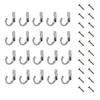Modest Joy Antique-Style Wall Hooks with Screws, Simple and Cute, Set of 20 (Silver)