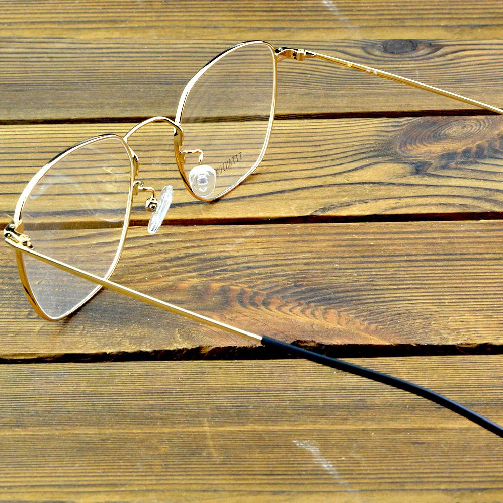 Титановая оправа для очков с полной оправой, геометрической формы – Легкая металлическая оправа с современным многоугольным дизайном для мужчин и женщин