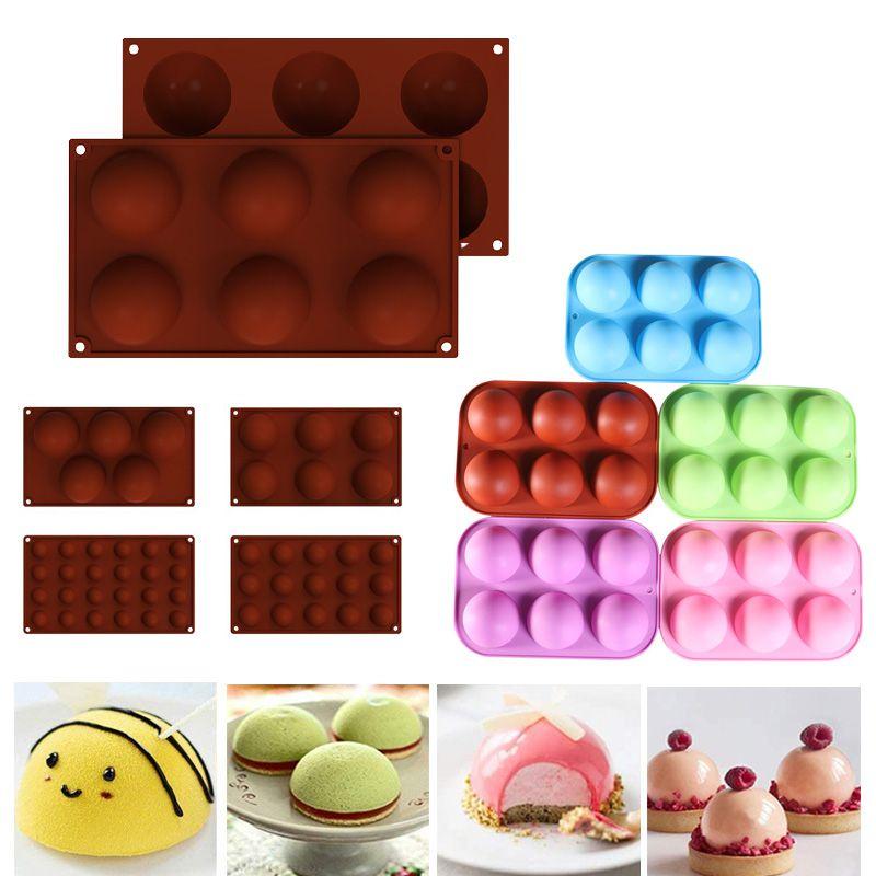 3D Половина 561524 отверстия Шар Полукруглый Силиконовая форма для шоколада Форма для выпечки торта