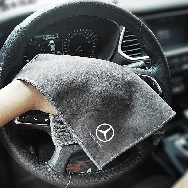 CRO1 Car Wash Microfiber Towel Cleaning Drying Cloth For Mercedes Benz AMG GLC GLE GLS CLA GLA GLK W204 W205 W210 W212 W169 Key Bag