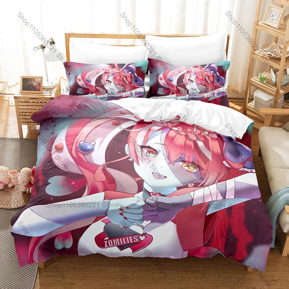 Gothic Zombie Ollie Sword Udin Bear Mascot Print Duvet Cover + 2 Pillowcases Twin Full Queen King  Kawaii Bedding Set