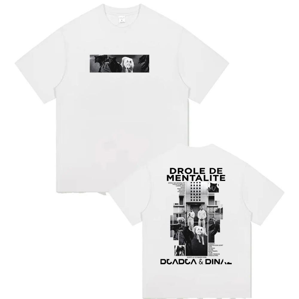 Rapper Djadja & Dinaz DROLE DE MENTALITE Album 2026 Graphic T Shirt Men's Hip Hop Vintage Cotton Short Sleeve T-shirt Streetwear