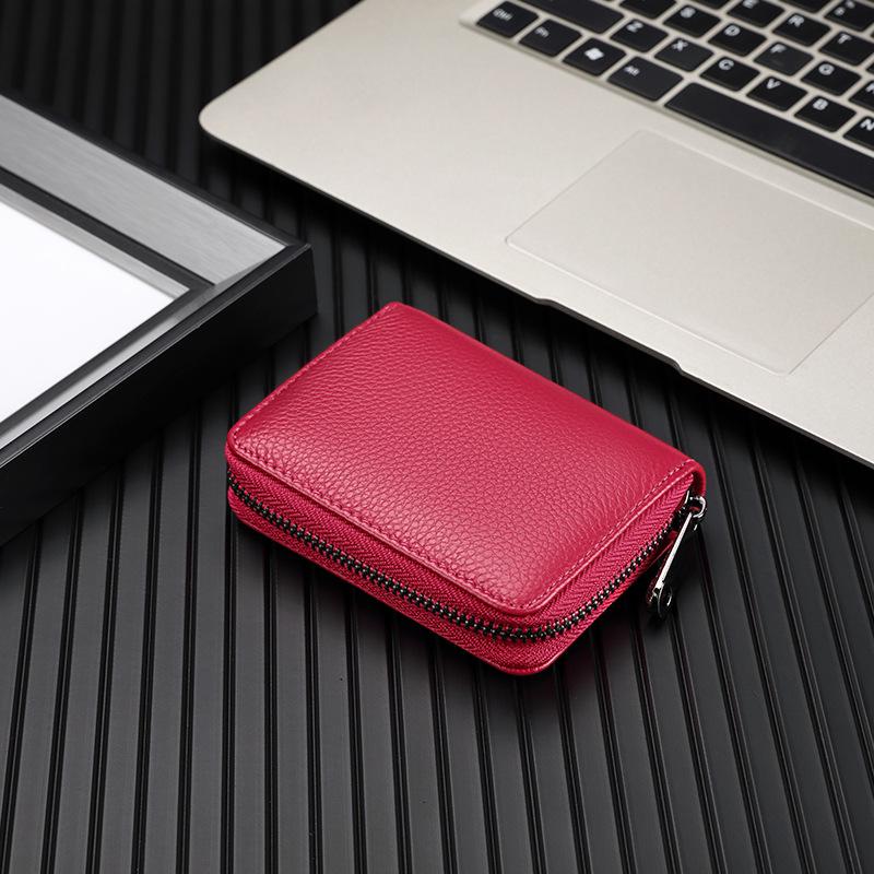 Unisex Anti-Cut, Anti-Theft Card Holder: Large Capacity with Multiple Card Slots for Couples, Solid Color Design for Cards and IDs.