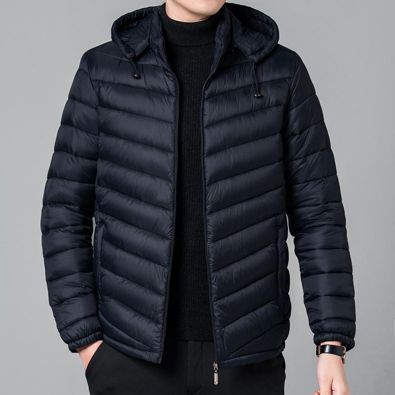 Men Padded Coats Winter In External Clothes Men's Down Hooded Jacket Casual Padding Warm Lightweight Parkas