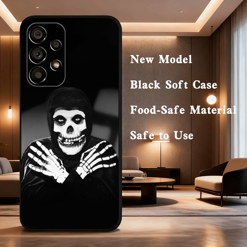M-Misfits Rock Phone Case For Samsung Galaxy A73,31,32,72,41,53,52,71,22,5G,Note,J7,8,9 Soft Black Silicone Cover