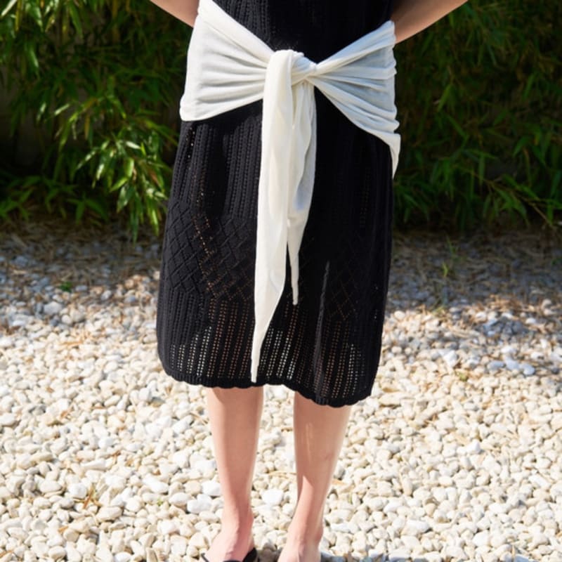 rhodon Linea scarf - ivory