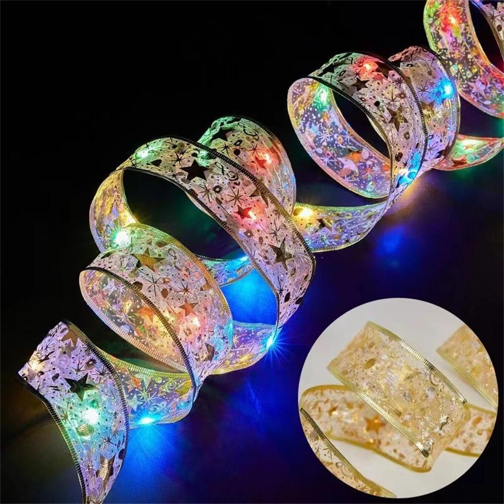 10m Indoor String Lights Battery Operated Christmas Ribbon with Lights Christmas Tree Accessories Decoration for Christmas New Year