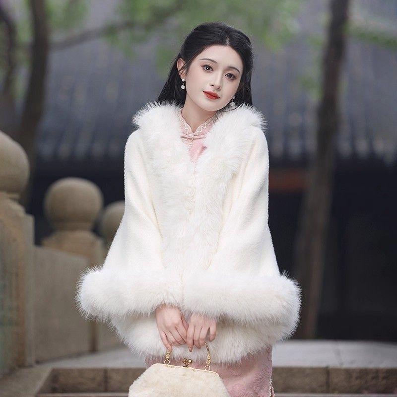 Осень и Зима Новое Поступление Doufu Новая Шинуазри Шарф Верхняя Одежда Верхняя Одежда модный самый легкий для сочетания с топами Толстый