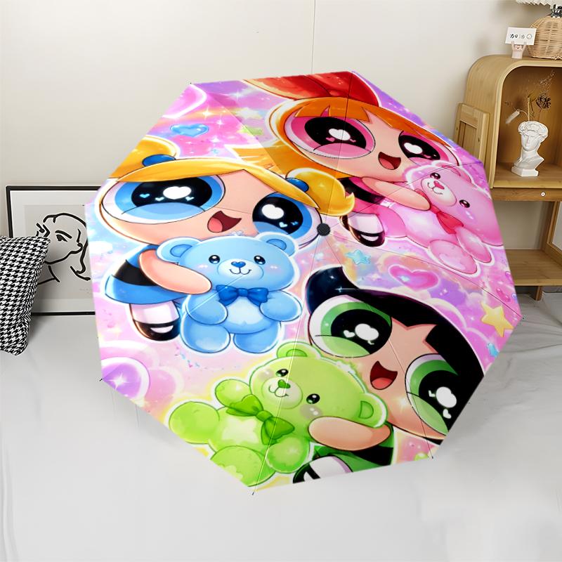 1pc Powerpuff Umbrella, Sun Protection, And UV Shielding. It Has Eight Sturdy Ribs for Outdoor Use And Perfect As a Holiday Gift