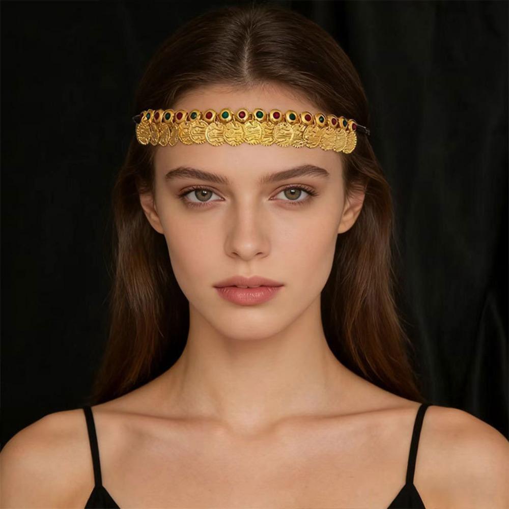 Round Exotic Forehead Chain Korean Style Long Tassels Hair Chain Headgear Accessory