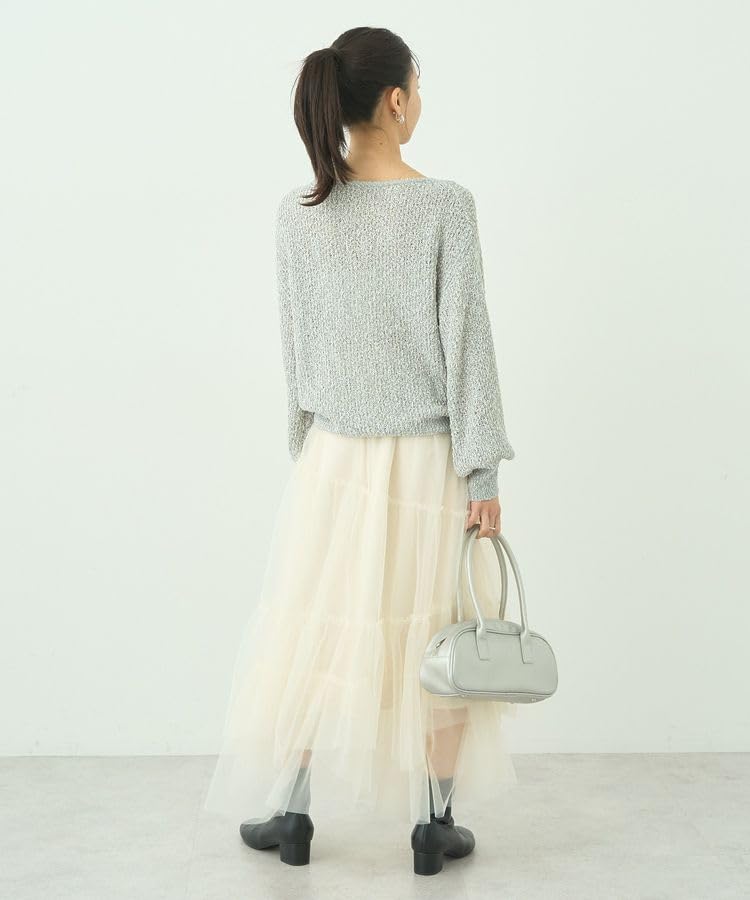 Музыкальный трикотажный пуловер на кулиске, вересково-серый [Земля и Экология], женский свитер,