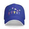 Cute Pattern Blue Pikmin Game Multicolor Hat Peaked Womens Cap Personalized Visor Cycling Hats