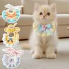 Knitted Cat Bib Adjustable Cute Pet Bib Soft Breathable Pet Bib with Bow Flower for Cats And Small Dogs Photo Prop