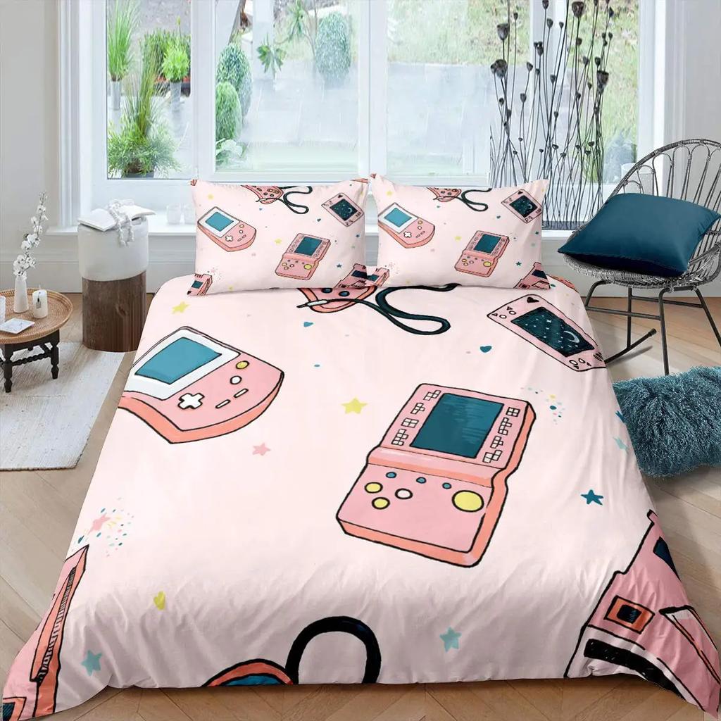 Lovely Pink Bedding Set Duvet Cover 140X200 For Girl Bedroom Quilt Cover Pillowcase Duvet Cover Bed Single Double Size(No Sheet)