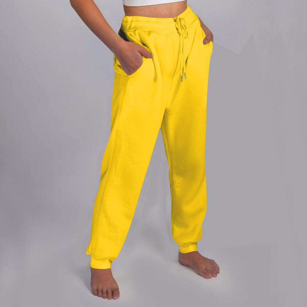 Women's Casual Pants High-waisted Belted Jogging Pants With Pockets
