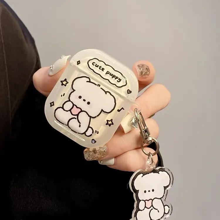 Applicable to 1st generation AirPods 1 Apple ins cartoon puppy doll earphone case translucent design
