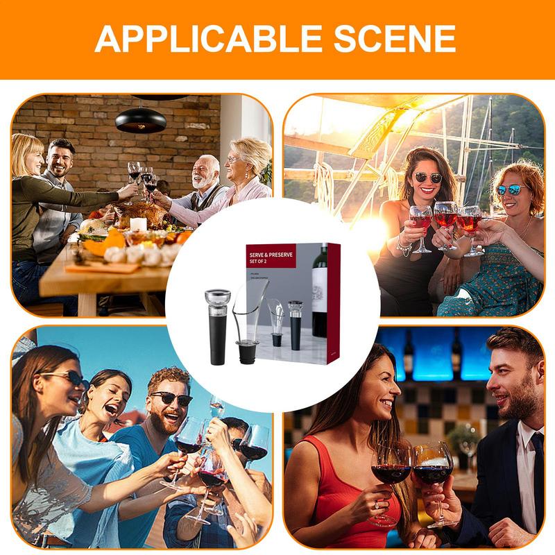 Wine Pourer And Stopper Liquor Bottle Pourer Vacuum Wine Stopper Bottle Sealer For Improved Flavor Bar Bartender Accessories
