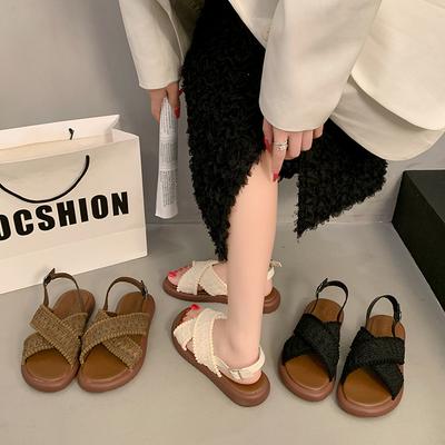 Женские летние сандалии на плоской подошве, новый сказочный стиль с юбкой, богемные, для отпуска, приморские, пляжные сандалии