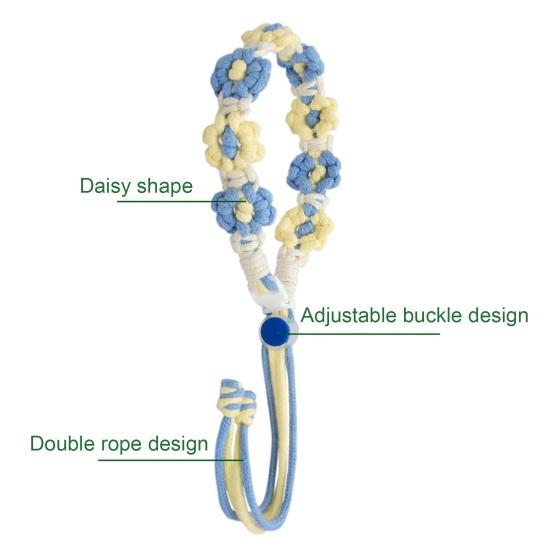 Ремешок для бутылки с водой, ручной плетеный, в форме цветка, регулируемая окружность, сладкий цвет