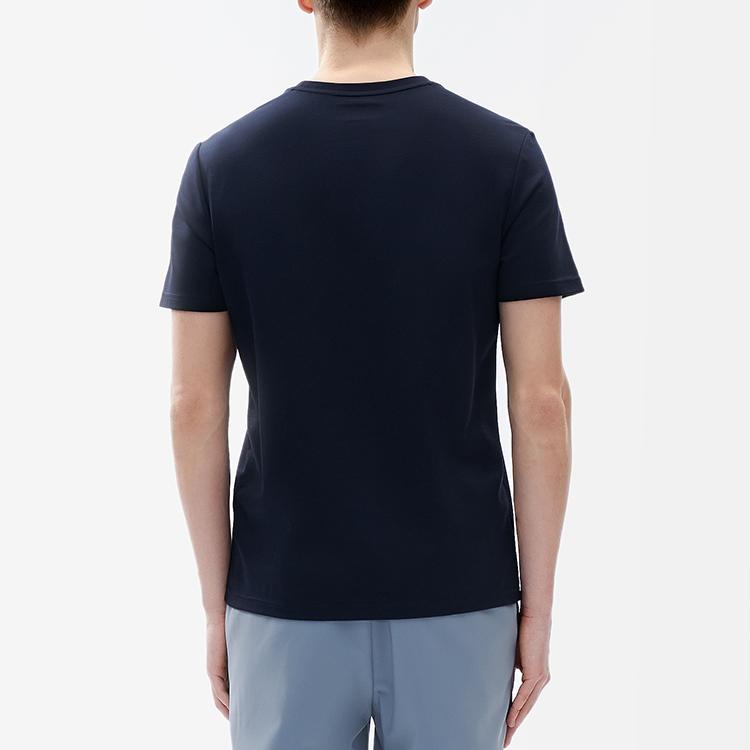 Fila Однотонная футболка с принтом логотипа-буквы, повседневная спортивная трикотажная футболка с коротким рукавом, мужские топы, легендарно-синий F11M227109FNV