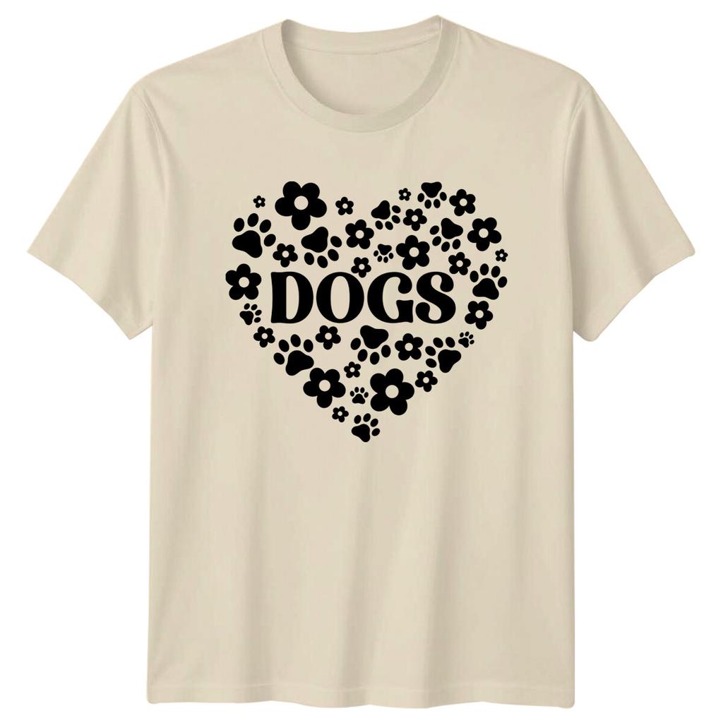 Dogs Paw Heart Flower Pet Animal Lover Adult Unisexs Unisexs Graphic TShirt