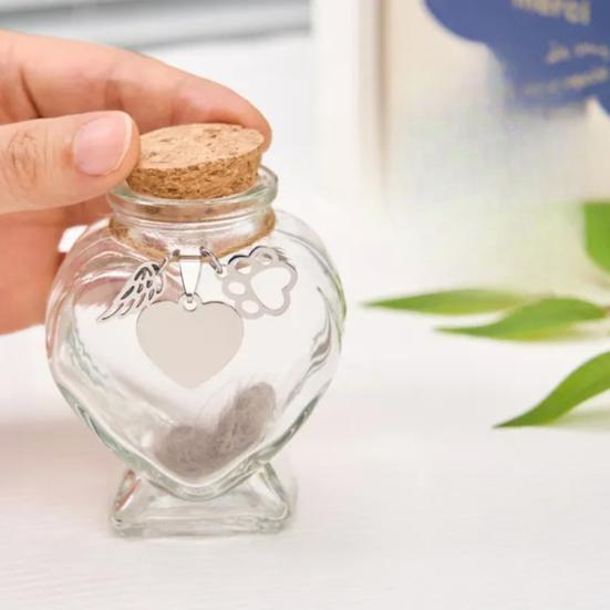 Стеклянная бутылочка-хранитель шерсти питомца, Памятная бутылочка для сохранения шерсти питомца, Компактный коллекционный держатель для хранения шерсти, усов или урны