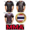 Muay Thai T-Shirt Kick Boxing Body Amour Vest 3D Print Vintage Quick Dry Men Women Unisex Short Sleeve Round Neck MMA Mix Martial Art