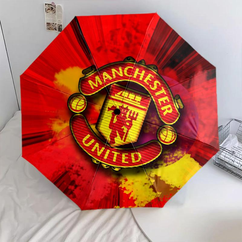 Man Utd2pattern, automatic folding umbrella, portable and foldable design, 8 ribs, a Christmas or birthday gift.