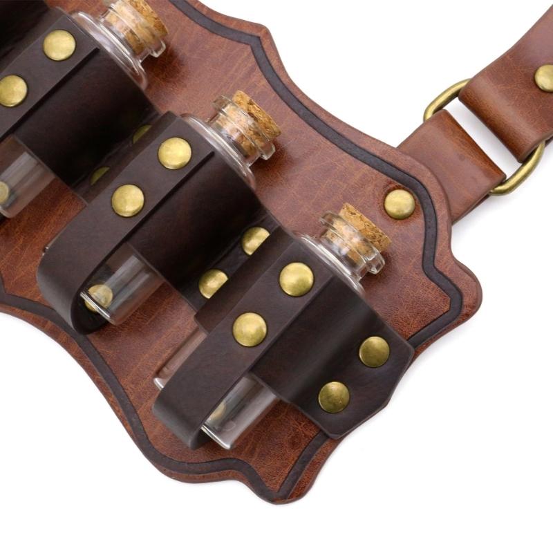 PU Belt Set With Alchemies Vial For Role Play Costumes And Steampunk Accessories Halloween Cosplay