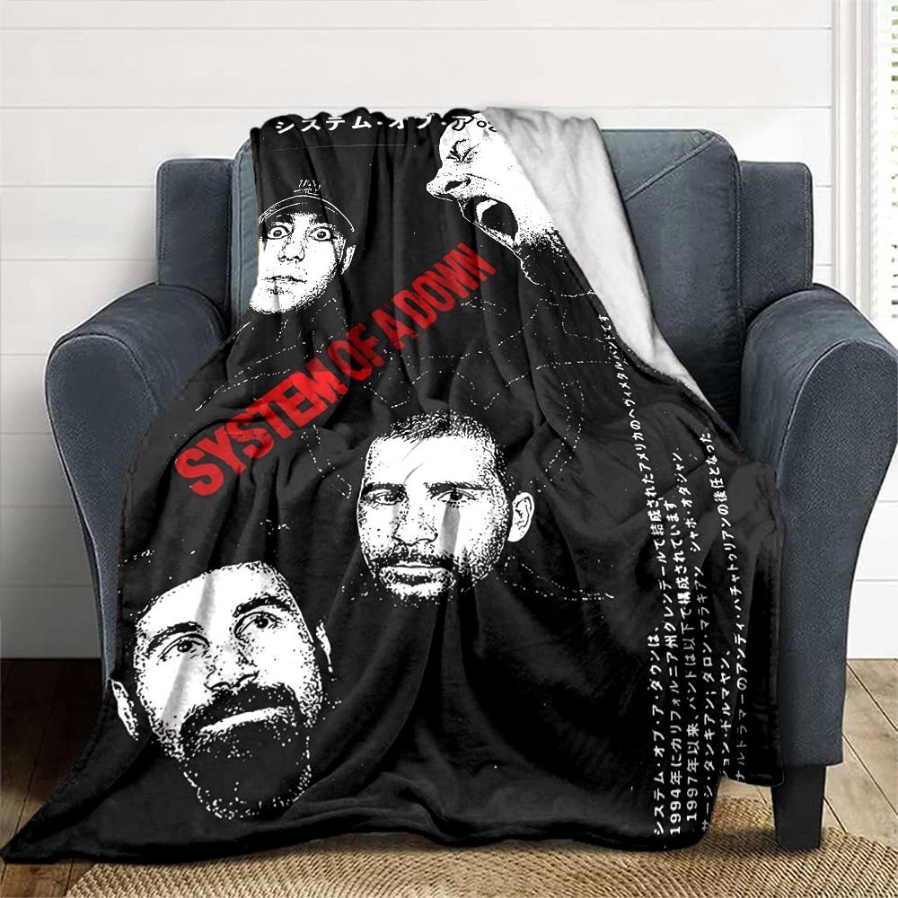 1pc System of a Down Soft Flannel All Season Throw for Home, Office, Outdoor UseDurable Comfort Soft Warm Throw for Home