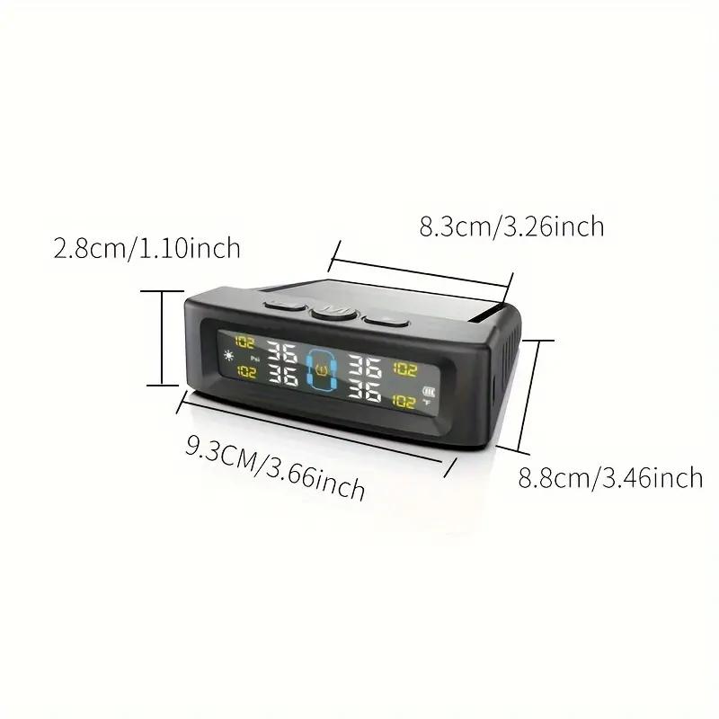 Солнечная система TPMS Автомобильное устройство сигнализации давления в шинах Автоматическая безопасность давления в шинах Цветной цифровой дисплей 4 внешних датчика Предупреждение о температуре давления в шинах