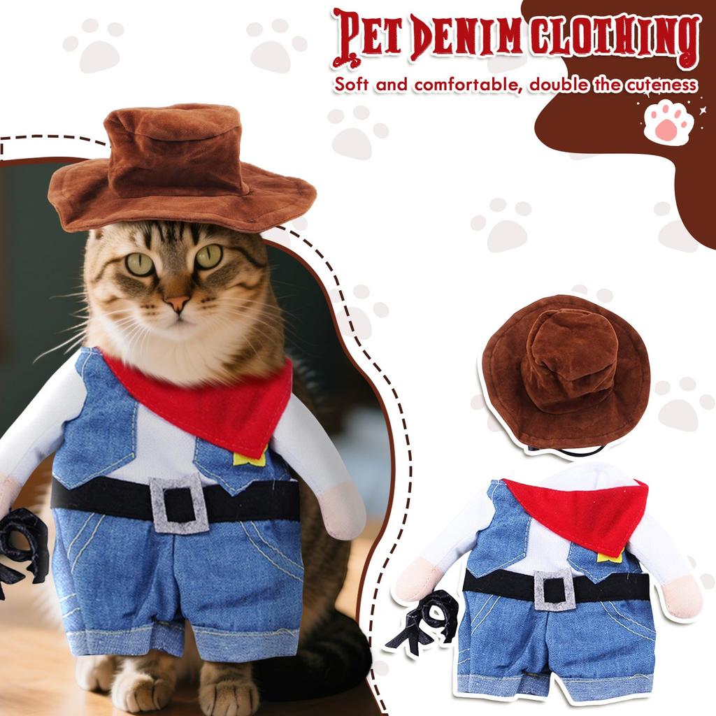 Halloween Pumpkin Cat Costume Wool Sweater For Small Fun Denim Jackets For Small Dogs And Cats