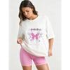 Oversized T-Shirt Black Butterfly Print with VIKABISON Text Casual Streetwear Fashion Top for Women