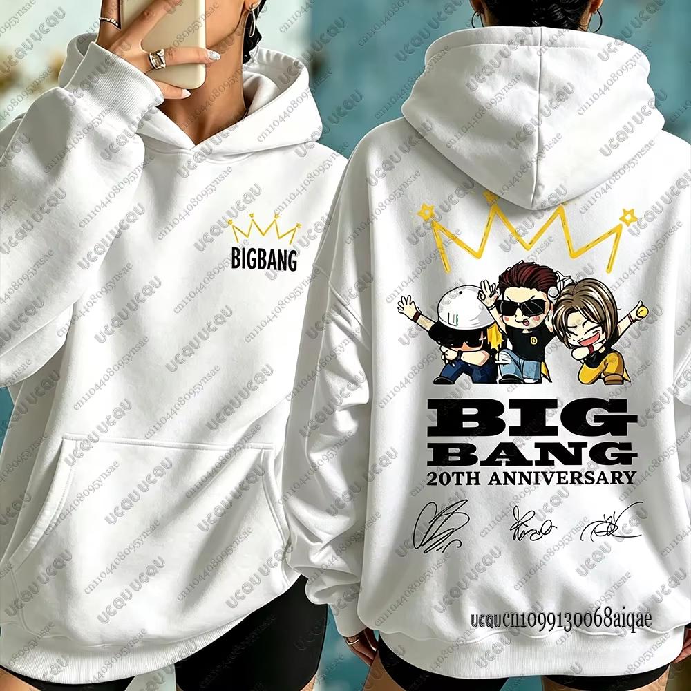 Korean Kpop Big Bang World Concert Tour Hoodies For Women Big Bang 20th Anniversary Sweatshirts Hoodies Fashion Oversized Unisex Streetwear Trendy