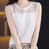 Черные майки женские летние 2025 без рукавов с круглым вырезом белые трикотажные майки женские топы JJ290