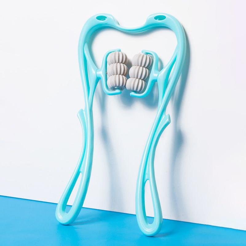 Массажер для шейного отдела позвоночника, ручной зажим для шеи, многофункциональный разминающий роликовый массажер с 6 шариками для расслабления плеч и шеи