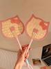 Japanese-Style Bow Fan 2026 New Model Handmade Woven Palm Leaf Fan Summer Small Fan Portable Durable Hand-Held Fan