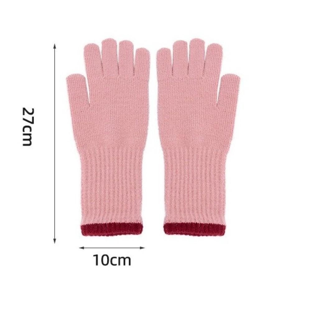Stretch Yarn Full Finger Gloves Finger Opening Design Thermal Gloves Cold Weather