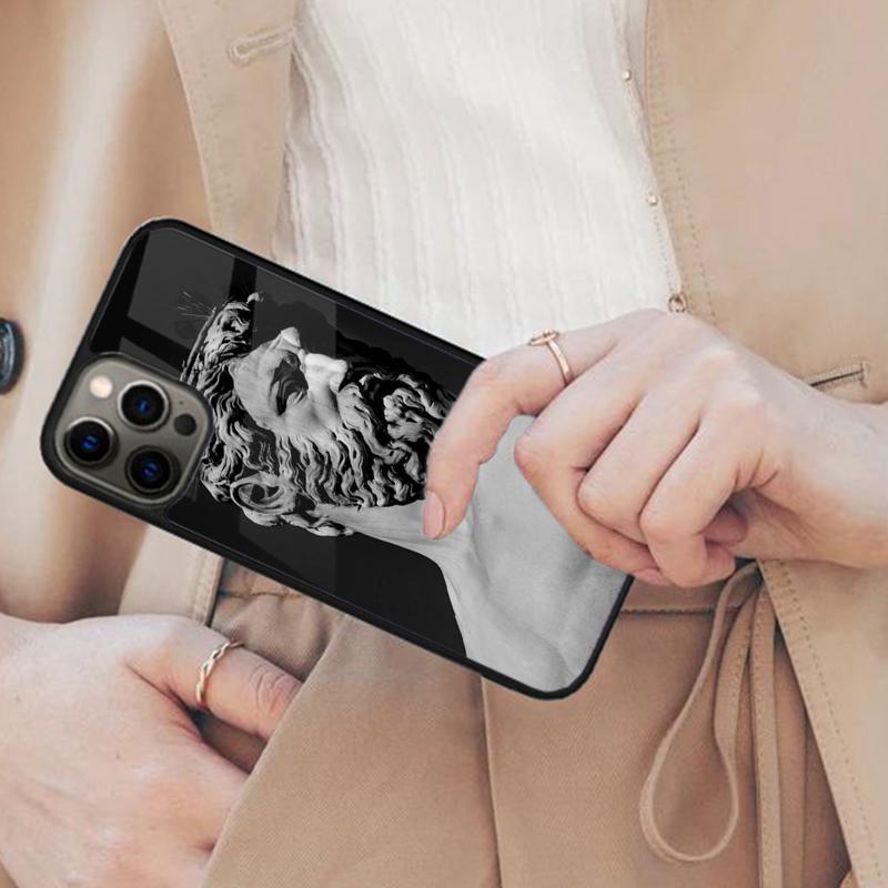Магнитный чехол для телефона с изображением лица греческого бога для APPLE iPhone 17 Air 16 14 13 12 Pro Max 15 Plus Беспроводная зарядка с чехлом MagSafe