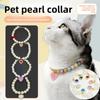Pet Cat German Kitten Dog Pearl Necklace Collar Small Fragrant Gem Bow Puppet with Jewelry
