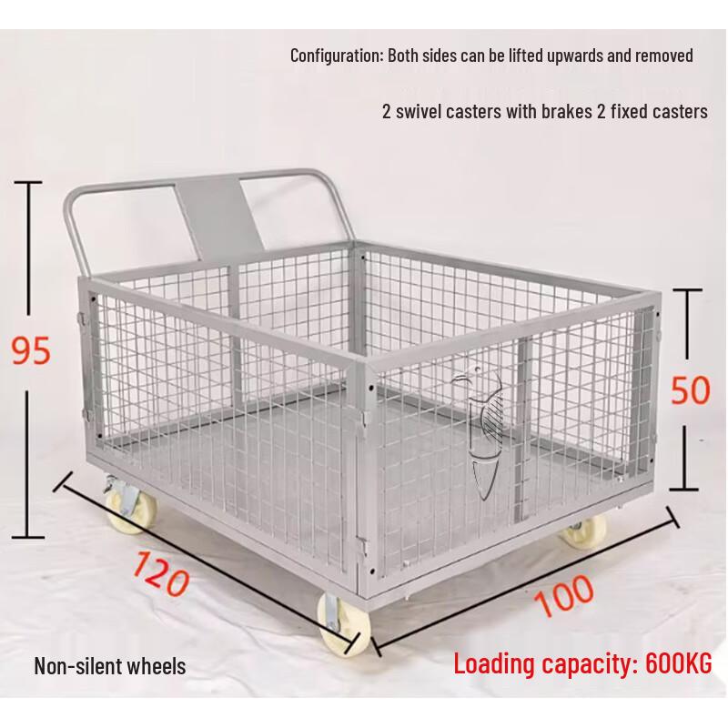 Great Skua Folding Warehouse Cart with Fence