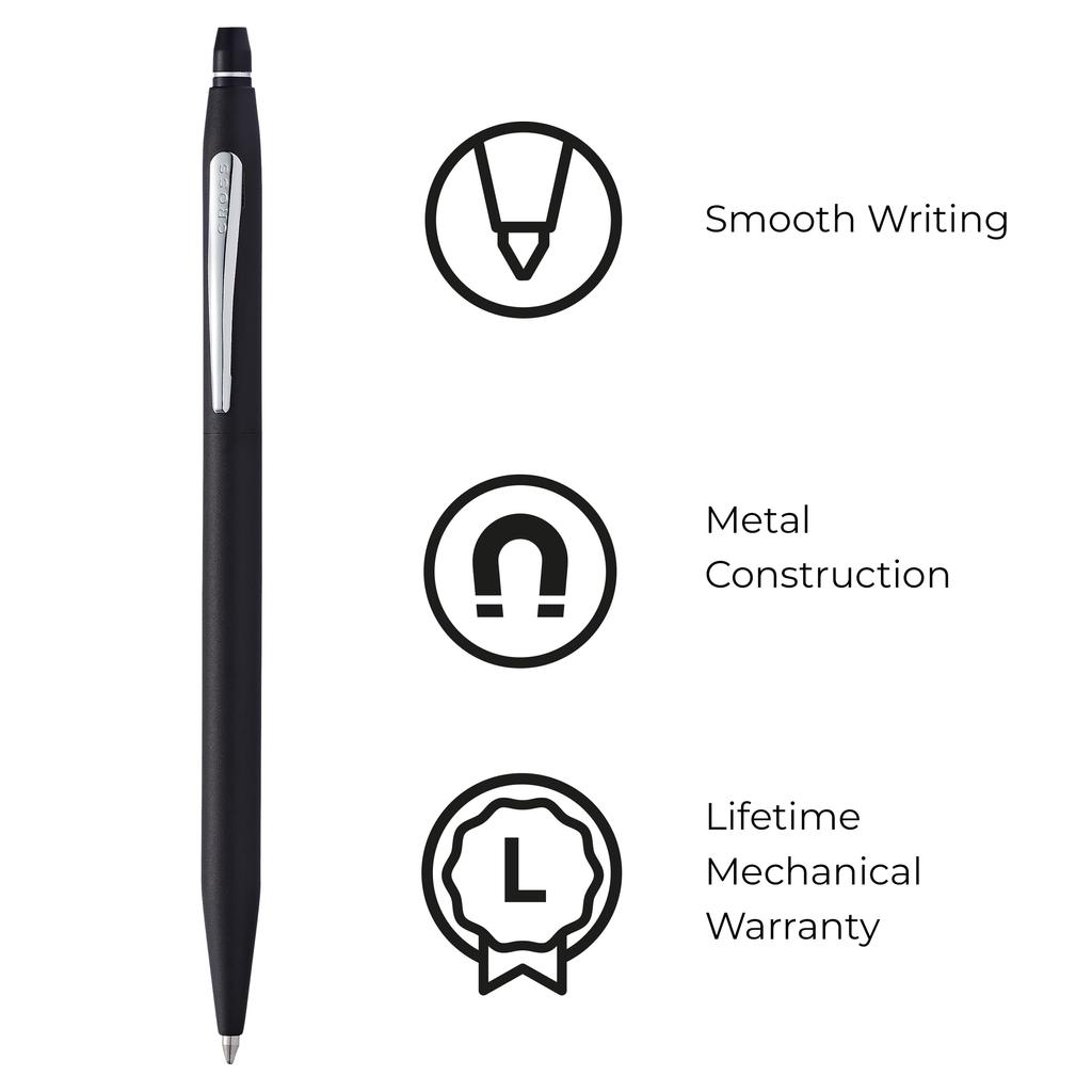 Cross Шариковая ручка Click Satin Black подлинный импортный продукт на масляной основе AT0622-102