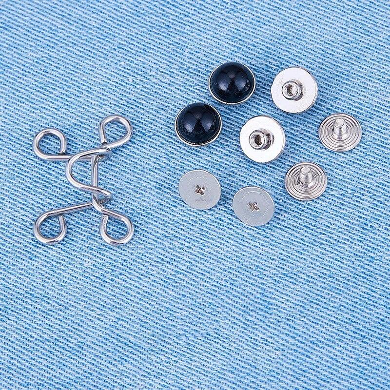 Кнопка на талии, без заклепок, съемная кнопка для регулировки талии, регулируемая кнопка для джинсов, затяжка для ремня с искусственным жемчугом