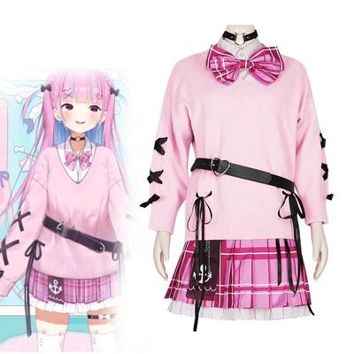Минато Аква Косплей Школьная форма Vtuber Hololive Костюм Наряд Платье Полный комплект